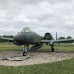 Front facing picture of an A-10 Thunderbolt, aka Warthog