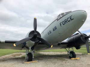 Three-quarters view of the C-47 Skytrain.