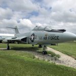 Three quarters view of the F-101B Voodoo.
