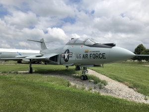 Three quarters view of the F-101B Voodoo.