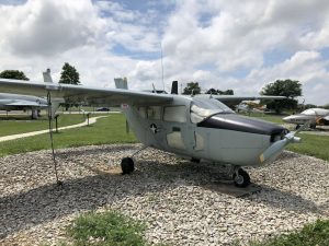 Three quarters view of the O-2A Super Skymaster