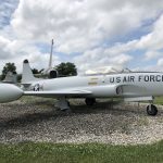 A side view of the T-33 T-bird bomber.