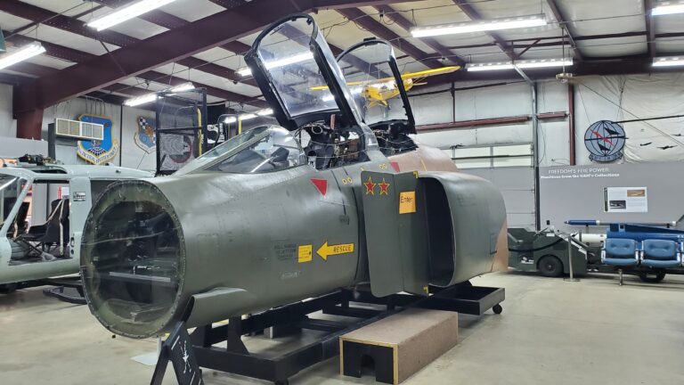 A side view of the F-4 Phantom cockpit.