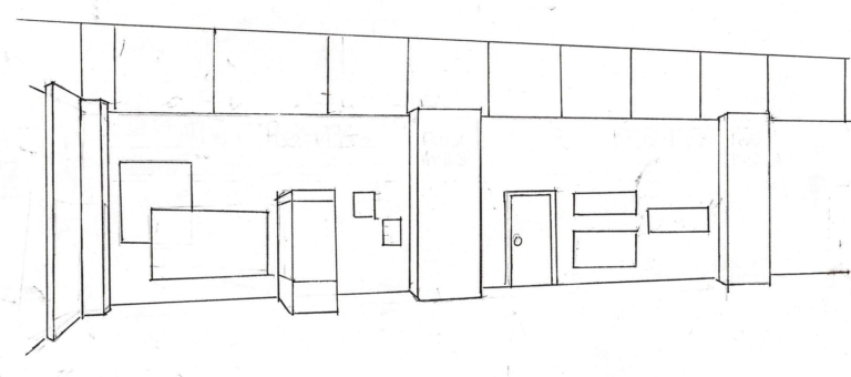 Pencil Drawing of the proposed Cold War Gallery