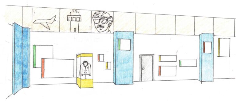 Colored and updated detailed drawing of proposed exhibit area